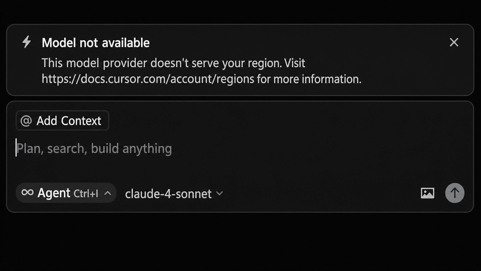 Cursor 提示 “This model is not available in your region.” 怎么解决?